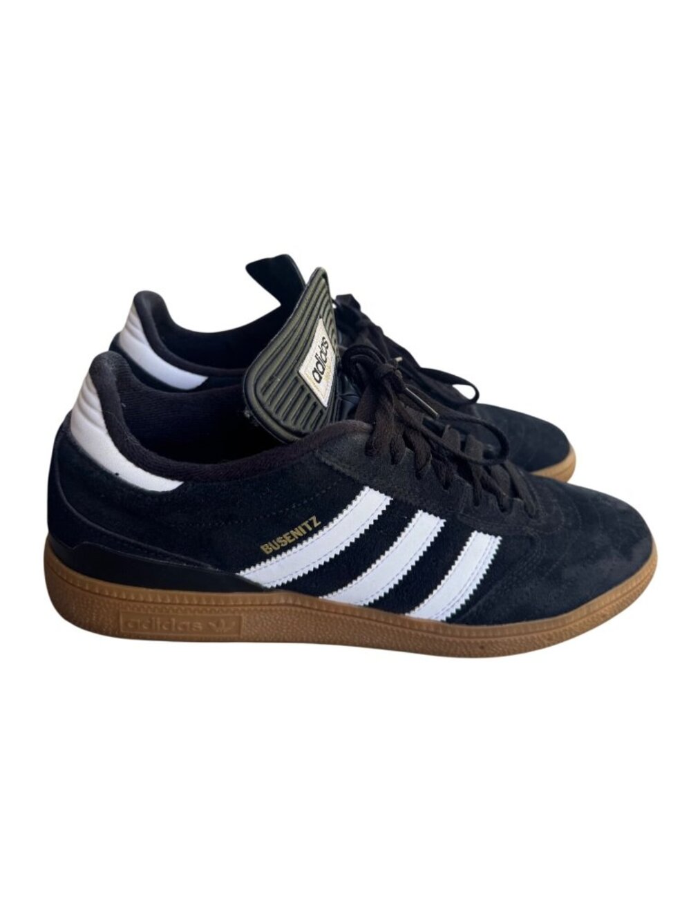 Adidas Busenitz Black & White Mens Skateboarding Shoes Size 9.5 US With Gum Sole